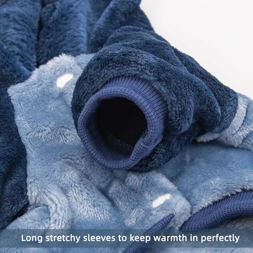 FabriCastle Dog Hoodie Sweater for Small Dogs Boy and Girl, Small Dog Clothes XS XXS Puppy Sweatshirt, Pet Outfit, Cat Clothing Super Soft Warm Snap On Closure (Blue-Navy, X-Small) - color: Blue-Navy, size: X-Small