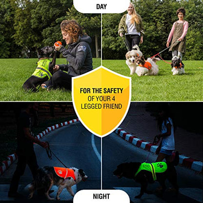 Safety Reflective Vest for Dogs - High Visibility for Outdoor Activity Day and Night, Protect Your Pet from Cars & Hunting Accidents - size: L