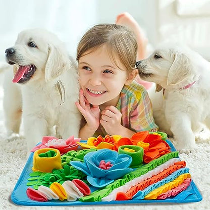 Snuffle Mat for Dogs, Sniff Mat Slow Feeding Mat for Small Pets Cats, Rabbits - Help Stress Relief and Training - Stimulate Your Pet's Foraging Skills! (Blue) - color: Blue