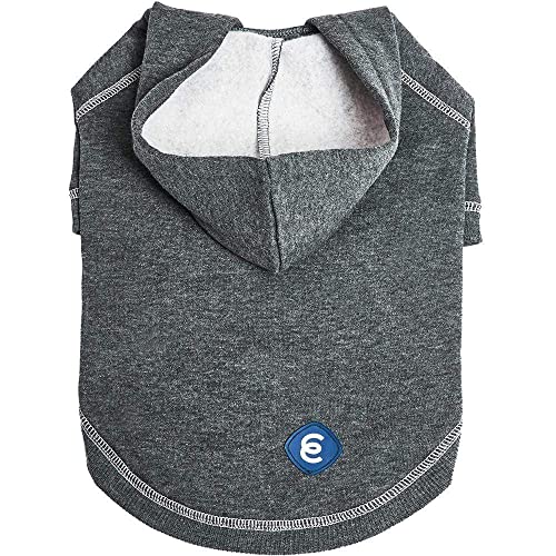 Blueberry Pet Essentials Dog Hoodie – 14 inch, Cotton‑Blend Sweatshirt with Hood, Charcoal Grey, Machine‑Washable Small‑Dog Jersey - color: Dog Hoodie - Charcoal Grey, size: 14 inch (Pack of 1)