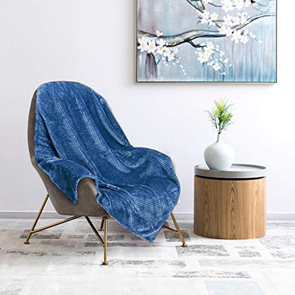 Dog Blanket,Soft Fuzzy Blankets for Puppy, Small,Medium,Large,X-Large Premium Fluffy Blankets Plush Fleece Throw Dog Bed, Couch, Sofa, Reversible Travel Warm Covers - color: Blue, size: L（40x47 inches）