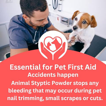 Pet Nail Care Kit – Dog & Cat Nail Clippers with Safety Guard, Non-Slip Grip, Nail File & 1oz Styptic Powder Quick Stop Bleeding Powder for Nail Clipping, Cuts & Grooming (1oz + Pet Trimmers, 1 oz)