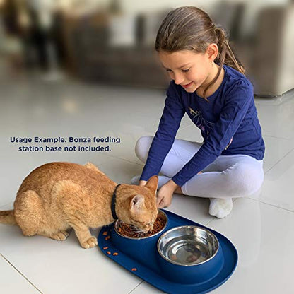 Bonza Two Piece Replacement Stainless Steel Dog Bowls for Pet Feeding Station. For Small Dogs and Cats,12oz - size: 2 Stainless Steel Bowls