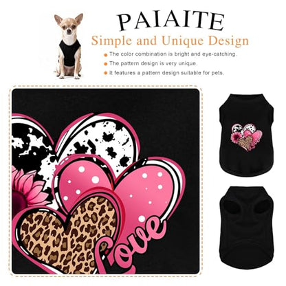 Discover Cozy Cotton Canine Wear: Soft, Lightweight, and Breathable Dog Shirt Vest with Eye-Catching Graphics (Hearts and Love), Keeping Your Furry Friend Comfy! Pink L - color: Pink, size: L-(10~13lb) | Back(~15.7")