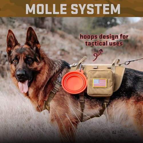 Dog Harness Medium Sized,Tactical Dog Harness with Handle,No Pull Military Style Service Dog Vest with Pockets Adjustable for Medium Dogs,Brown,Chest 15.5-25.5" - color: Brown, size: S:Chest 17-25",Fit 20-35lbs