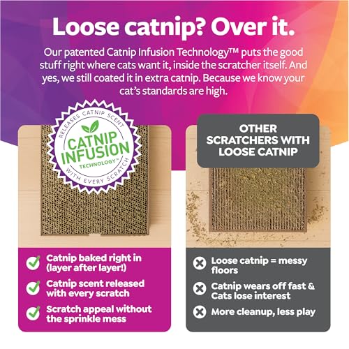 SmartyKat Scratch Ladder Angled Cat Scratcher with Catnip Infusion Technology, Versatile for Floor or Wall Use - color: Scratch Ladder