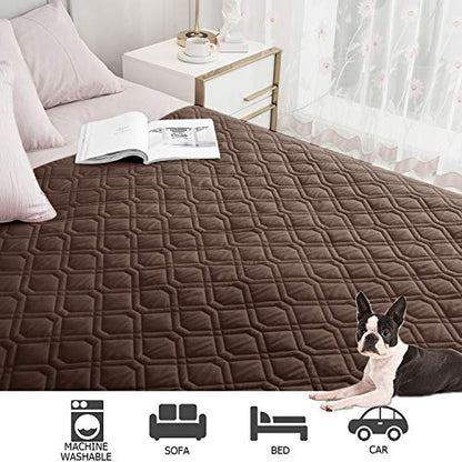 Ameritex Waterproof Dog Bed Cover Pet Blanket for Furniture Bed Couch Sofa Reversible - color: Chocolate+camel, size: 30x53 Inch (Pack of 1)