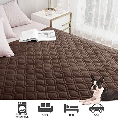 Ameritex Waterproof Dog Bed Cover Pet Blanket for Furniture Bed Couch Sofa Reversible - color: Chocolate+darkgrey, size: 30x53 Inch (Pack of 1)