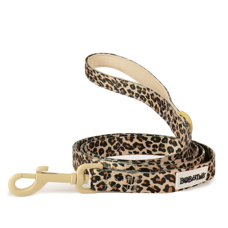 5 FT Stylish Dog Leash, Soft Dog Leashes with Comfortable Padded Handle, Metal Carabiner Clip, Strong No Pull Pet Leash for Small Medium Dogs for Walking, Shopping and Running