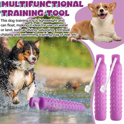 Blueweenly 4 Pcs Dog Bumper Toy for Water Retrieving Plastic Puppy Training Dummy Dog Float Toy Lightweight for Float on The Water Pool Outdoor Training Hunting Fetching (Purple) - color: Purple