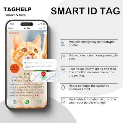 Safe & Elegant Cat Collar Breakaway with QR Code ID, 2 Pack Adjustable Kitten Collar with Name Tag & Bells – Smart Reflective Safety for Easy Pet Info Management (Pink)