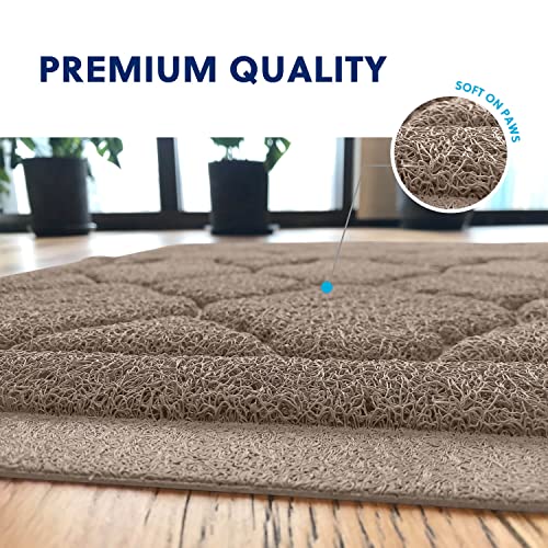 WePet Cat Litter Box Mat, Kitty Premium PVC Pad, Durable Trapping Rug, Phthalate Free, Urine-Resistant, Scatter Control, XXL 47 x 36 Inch, Champagne - color: #06 Champagne, style: Medallion/47 x 36 Inch