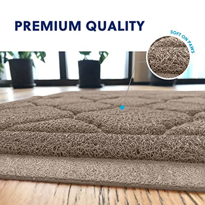 WePet Cat Litter Box Mat, Kitty Premium PVC Pad, Durable Trapping Rug, Phthalate Free, Urine-Resistant, Scatter Control, XXL 47 x 36 Inch, Champagne - color: #06 Champagne, style: Medallion/47 x 36 Inch