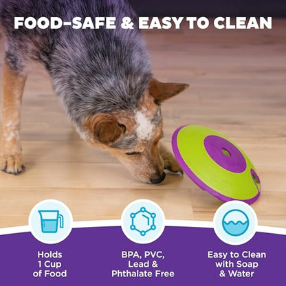 Outward Hound by Nina Ottosson Dog Treat Maze Dog Puzzle Enrichment Toy, Level 2 Intermediate, Green - color: Treat Maze (Purple, Green)