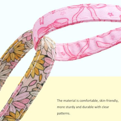 Faygarsle 2 Pack Pink Bow Floral Pattern Cat Collars Breakaway Safety Collar with Bell Spring Summer Design for Girl Cats,Pink Yellow - color: Pink Bow&Yellow Flower