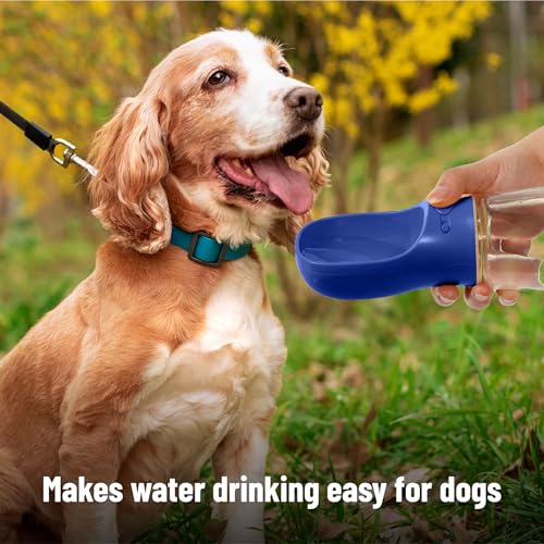 Mr. Pen- Portable Dog Water Bottle, 19 oz, Large, Leak Proof Puppy Water Dispenser with Drinking Feeder for Pets, Outdoor Walking, Hiking, Travel, Not Dishwasher Safe - color: Navy Blue