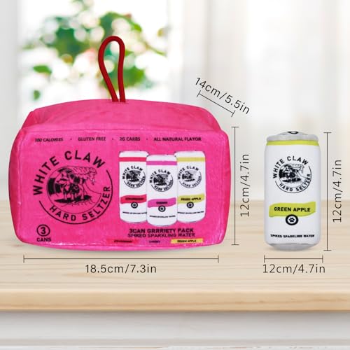 Puppy Plush Squeaky Hide-and-Seek Toy, Funny Imitation Wine Bottle Pattern, Three Miniature Toys and Activity House Combination Set Suitable for Small, Medium and Large Dog Birthday Gifts Rose