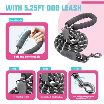 AUROTH Dog Harness and Leash Set, Soft Padded Service Dog Vest with 5.25FT Dog Leash, No Choke, Easy On Pet Vest, Adjustable Reflective No Pull Dog Harness Small Sized Dog, Easy Walking and Training - color: Rose Red, size: Small