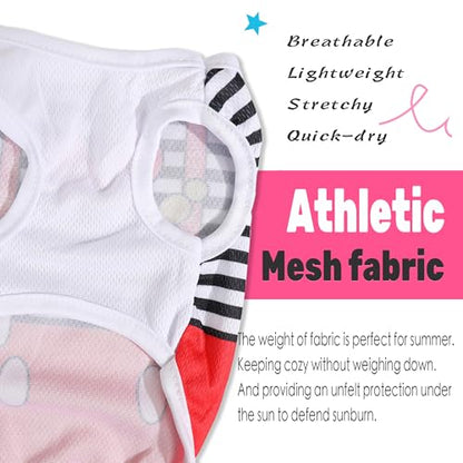 Dog Clothes Medium Sized Dog: Stretchy Puppy Shirts with Cute Patterns, Mesh Pet T-Shirts, Girl & Boy Poodle Dachshund Clothes (L, 4 Pack) - color: Pink Set 2, size: Large