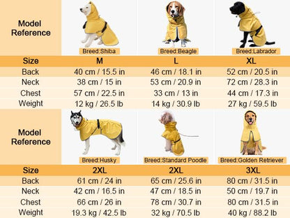 Large Dog Raincoat Waterproof - Adjustable Dog Poncho Raincoat Lightweight Rain Jacket with Soft Lining for Medium Large Dog Yellow (Large) - size: Large