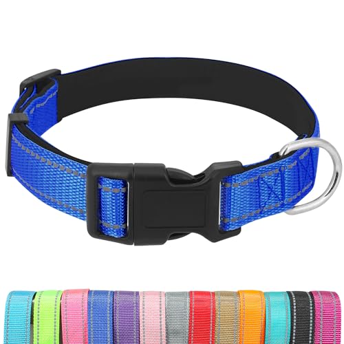 Dog Collars Adjustable for Puppy and Small Dogs,Heavy Duty Waterproof Dog Collar with Quick Release Buckle,Girl Boy Female Male Reflective Nylon Dog Collar with Soft Neoprene Padded,XS,Navy Blue - color: Navy Blue, size: X-Small