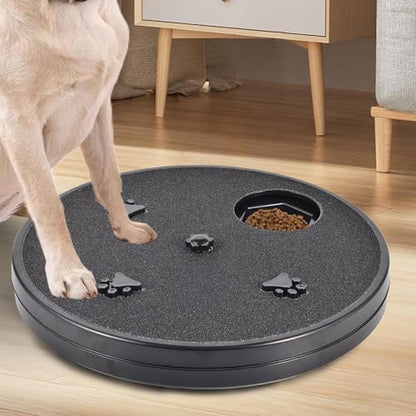 Adjustable Dog Nail Scratch Board with Treat Box 33x33x4cm Rotating Dog Nail Scratch Pad, Anti-Slip Interactive DogNail File Scratchs Pad, for Furniture Couch Floor Car Training Foraging - color: Black