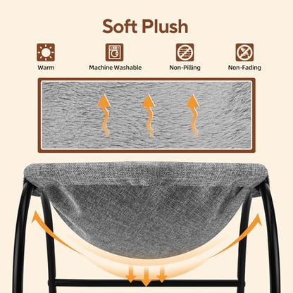 LIFLIX Raised Cat Hammock Bed, Pet Bed for for Indoor Cats, Standing Cat Cot with Washable Plush,17.1 x 17 x 9.5 inches - size: Medium