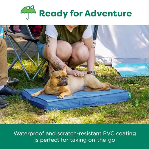 FurHaven Gridded Ripstop All-Weather Deluxe Orthopedic Mattress Pet Bed, Capri Blue, Large - color: Capri Blue, size: Large
