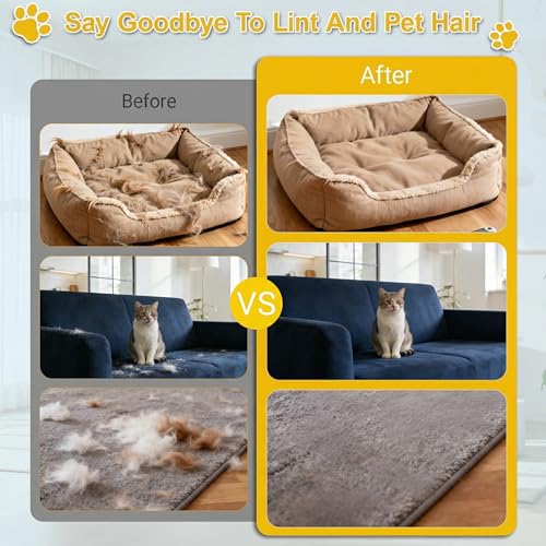 Pet Hair Removal Glove for Cats & Dogs, Reusable Electrostatic Fur Remover Mitt, Washable Five-Finger Cleaning Tool for Couch, Carpet, Car Seat, Clothing & Laundry