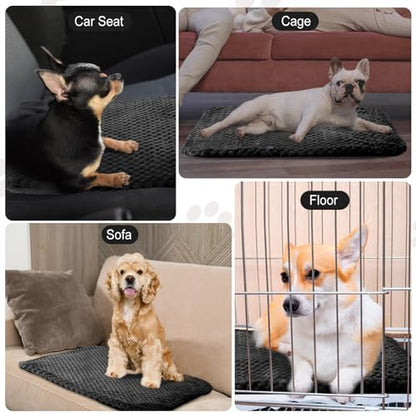 Drydiet 4 Pcs Self Heating Cat Pad Self Warming Cat Bed Dog Heating Pad Washable Thermal Pet Mat for Indoor Outdoor Pet 16 x 20 Inch Removable Non Slip(Black) - color: Black