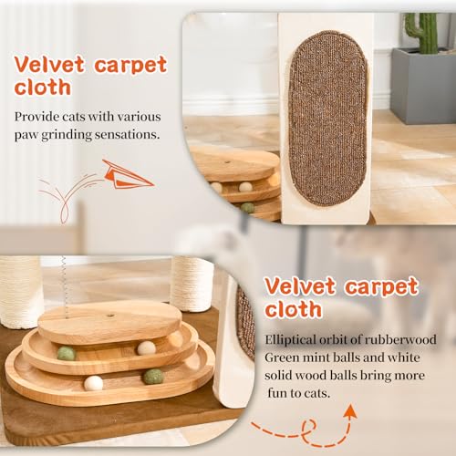 Modern Cat Tree for Indoor Cats with Sisal Rope Scratching Posts, Hand-Woven Cat Condo & Top Perch, Space Capsule Cats Nest, Cute Cat Tree with Interactive Cat Toy - color: SCT001 new