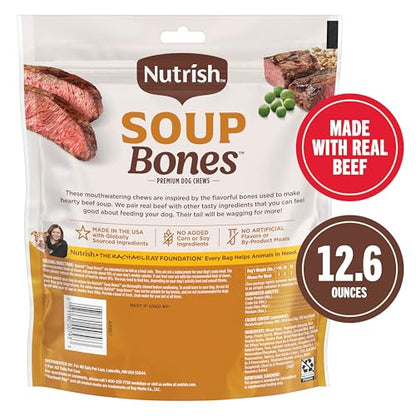 Nutrish Soup Bones Premium Dog Chews with Real Beef and Barley, 6 Chews (Rachael Ray) - size: 12.6 Ounce (Pack of 1)