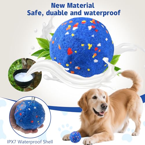 Dog Interactive Toys, Tough Dog Toys Ball, Etpu Material Chew Toy, Durable Chasing Toy, Long Battery Life, Healthy Stress Relief Toy for Medium and Large Dogs (Blue,Large) - color: Blue, size: L 3.4in