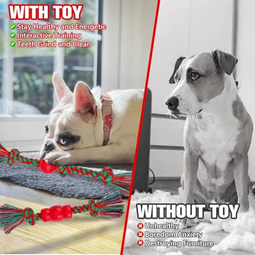 BINGPET 8 Pack Dog Rope Toys for Small to Medium Dogs, Interactive Dog Toys for Teething, Tug of War, Training - color: Red