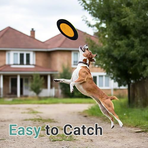 Bifeaw 3 Packs Nylon Interactive Dog Flying Disc - Floating Dog Toys for Aggressive chewers - Water Toys for Dogs (Yellow and Green) - color: Yellow and Green