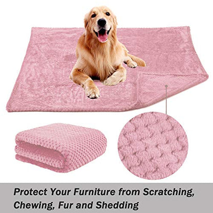 Dog Blanket,Soft Fuzzy Blankets for Puppy, Premium Fluffy Blankets Plush Fleece Throw Dog Bed, Couch, Sofa, Reversible Travel Warm Covers, Medium - color: Pink, size: M（30x40 inches）