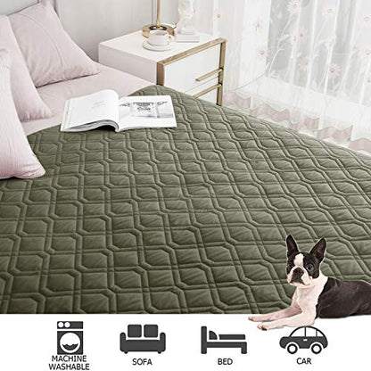 Ameritex Waterproof Dog Bed Cover Pet Blanket for Furniture Bed Couch Sofa Reversible - color: Green+navy Blue, size: 30x53 Inch (Pack of 1)