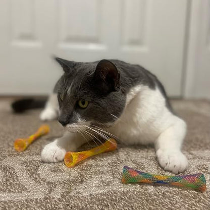 SPOT Kitty Fun Tubes Cat Toy | Bouncy Cat Toy with Catnip Inside for Cats and Kittens to Bite, Swat and Chase | Interactive Cat Toy | 3 Pieces