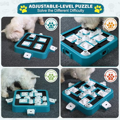 Dog Puzzle Toy Mental Stimulation - Level 3 in 1 Dogs Food Feeder Puzzle, Dog Treat Puzzle Feeder (Advanced-Mars Green Board) - color: Level 3 in 1-Advanced-Mars Green Board