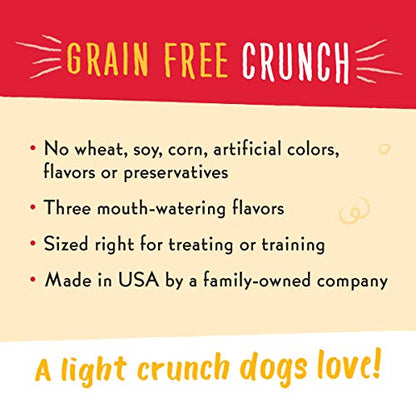 Charlee Bear Crunch Grain Free Dog Treats, Bacon and Blueberry, 8 Ounce Resealable Bag, Low Calorie Training Treats for Dogs, Limited Ingredient, Healthy, Crunchy Dog Snacks, Made in USA (Pack of 2) - size: 8 Ounce (Pack of 2)
