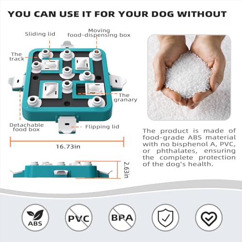 Dog Puzzle Toy Mental Stimulation - Level 3 in 1 Dogs Food Feeder Puzzle, Dog Treat Puzzle Feeder (Advanced-Mars Green Board) - color: Level 3 in 1-Advanced-Mars Green Board
