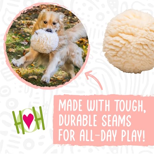 HuggleHounds Plush Ball Dog Toy - Dog Fuzzy Toy, Plush with Soft Fleece, Durable for Small and Large Breeds - 8" Seafoam HuggleFleece Ball, Large - size: Large, style: Seafoam Ball