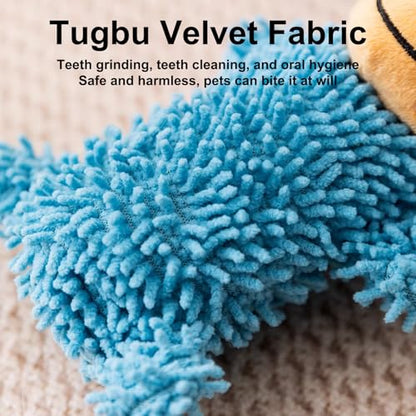 Squeaky Dog Toys for Aggressive Chewers, Tough Durable Chew Toy for Small Medium Large Dogs, Interactive Dog Toys to Keep Them Busy, Stuffed Plush Pet Stimulation Toy Gift, Mop Dogs
