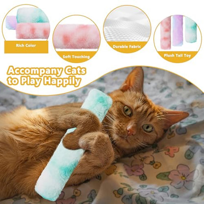 3 Pack Catnip Toys,Soft and Durable Cat Pillows Toys, Rich Color Catnip Toys,Indoor Interactive Cat Kicker Toy, Companion Toys for Cats (Pastel Set) - color: Pastel Set
