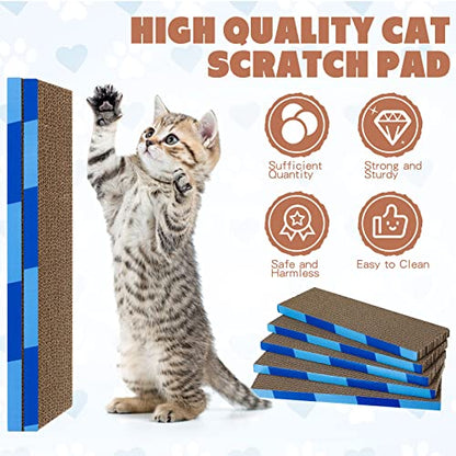 Tatuo 10 Pcs Cat Scratching Pads Large Cat Scratcher Cardboard 14.6 x 4.7 Inch Double Sided Scratch Board, Non-Toxic, Durable, Safe for Pets