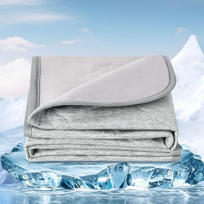 Premium Cooling Dog Blanket,Ultra-Soft & Lightweight Reversible Throw for Dogs,Washable Pet Throw Blanket with Q-MAX>0.4 for Summer,Couch Protector & Dog Bed Cover & Reusable & Built-in Strap 40x60 IN - size: L"40x60"