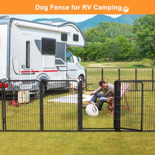 Wide Gate Dog Fence Outdoor Pens Outside,Portable Dog Play Pen 40" H 30 Panels Pet Playpen Exercise Pens for Puppys Small Medium Large Dogs RV Camping Yard Garden Indoor