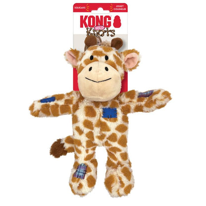 KONG Wild Knots Tiger and Giraffe Combo Dog Toy – Durable Knotted Ropes Inside, Minimal Stuffing for Less Mess – Medium/Large - Bundle