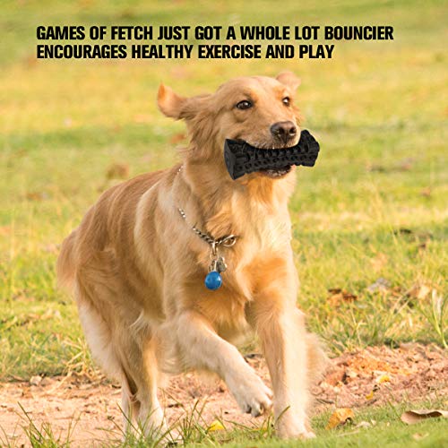 Indestructible Squeaky Dog Toy – Tough Rubber Chew Toy for Aggressive Large Dogs, Durable and Safe for Interactive Play - color: Black