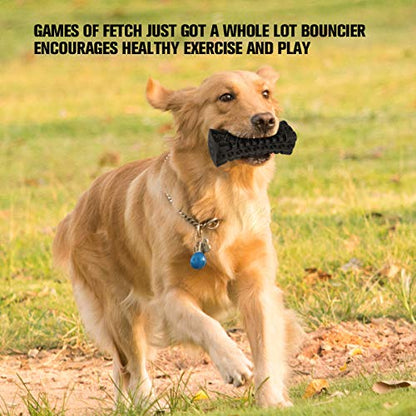 Indestructible Squeaky Dog Toy – Tough Rubber Chew Toy for Aggressive Large Dogs, Durable and Safe for Interactive Play - color: Black
